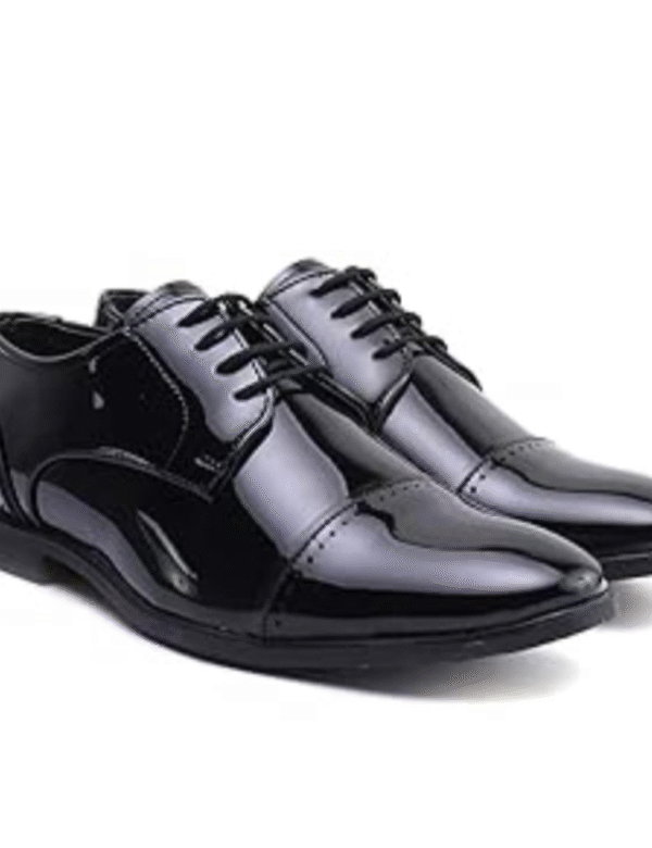Men's Premium Black Patent Leather Derby Dress Shoes