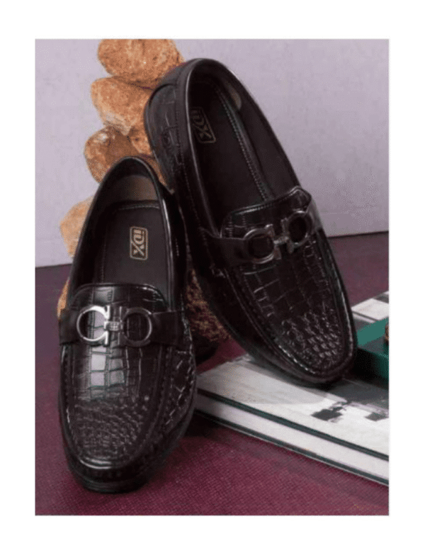 Black Croc-Texture Loafer